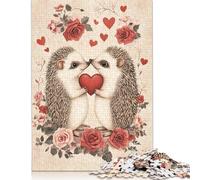 Puzzle di 500 pezzi di ricci, regali di Natale, puzzle in legno per adolescenti, puzzle divertenti 500 pezzi (52x38 cm)