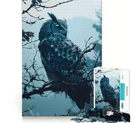 Puzzle di alberi e foresta con gufo sereno per ragazzi, 1000 pezzi, per rafforzare la memoria, un passatempo rilassante, di qualità, ideale come regalo festivo (38x26cm)