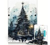 Puzzle di albero di Natale ad acquerello per ragazzi,1000 pezzi,gioco che migliora le capacità cognitive,pezzi di dimensioni uniformi e precisi,attività divertente per tutta la famiglia (50x75cm)