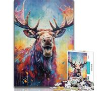 Puzzle di alce per adolescenti, 1000 pezzi, per ammazzare il tempo durante le vacanze, ogni pezzo è unico, un gioco stimolante e divertente per tutta la famiglia, 50x75cm