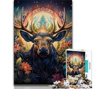Puzzle di alce per adolescenti, 1000 pezzi, per ammazzare il tempo durante le vacanze, ogni pezzo è unico, un gioco stimolante e divertente per tutta la famiglia, 50x75cm