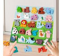 Puzzle di Alfabeto di Animali in Legno Abc Lettere Animali Puzzle per Ragazzi