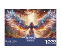 Puzzle di Ali di Angelo, 1000 Pezzi, Angelo con Ali Colorate in Scena Vivida e Luminosa, per Adulti, Regalo Divertente, Attività per la Casa, Sfida Molto Difficile, Regalo, 38x26cm/1000pcs