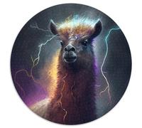 Puzzle di alpaca per adulti, 1000 pezzi, puzzle rotondo, attività per famiglie, rompicapo, decorazione per la casa, regalo di Natale, 67,5x67,5 cm.