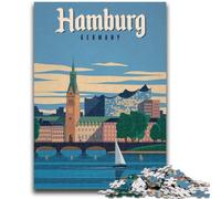 Puzzle di Amburgo da 1000 pezzi per adulti e adolescenti, antistress, per trascorrere il tempo in casa, per migliorare l'amore tra coppie, 1000 pezzi (26x38cm)