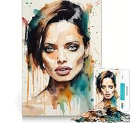 Puzzle di Angelina Jolie per ragazzi,1000 pezzi,stimolante per la mente,divertente,con componenti robusti e ben definiti,un'attività di gruppo emozionante (38x52cm)