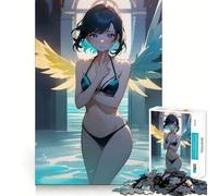 Puzzle di angelo in stile anime per adulti,1000 pezzi,gioco stimolante per la mente,taglio preciso,allineamento perfetto,attività di condivisione per i propri cari (50x75cm)