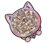 Puzzle Di Animali,135 Pezzi Gatto con Cornice Gioco in Legno,Puzzle in Legno per Bambini | per Ragazze Ragazzi Giovani Anziani Attività Educativa da Tavolo Decorazione per la Casa