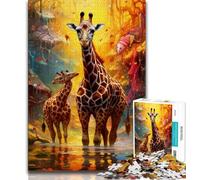 Puzzle di animali africani per adulti 1000 pezzi, aiuta il cervello ad allenare i giocattoli avvincenti per coltivare la pazienza Un'opera d'arte 50x75cm