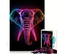 Puzzle di animali al neon da 1000 pezzi,gioco di concentrazione mentale,design a incastro preciso,sfida interattiva per il cervello per la casa (50x75cm)