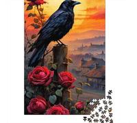 Puzzle di animali artistici a forma di corvo, rompicapo in cartone riciclato al 100% per bambini e adulti dai 12 anni in su, regali di Natale, 1000 pezzi (75x50 cm)