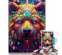 Puzzle di animali artistici a forma di orso per adolescenti, aiuta il cervello a esercitare i giocattoli avvincenti per coltivare la pazienza, adatti alle coppie (38x26cm)