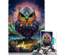 Puzzle di animali colorati a forma di gufo per adulti, 1000 pezzi, gioco rompicapo, decorazione da parete, regali unici per compleanno e Natale, 50x75cm