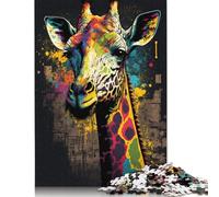 Puzzle di animali colorati Giraffe da 520 pezzi, impegnativo e stimolante, puzzle per adulti e adolescenti, 520 pezzi (52x38 cm)