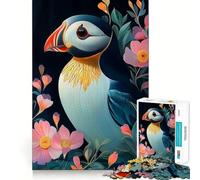 Puzzle di animali con pulcinella di mare e fiori per ragazzi, 1000 pezzi, gioco intelligente per tutta la famiglia, assemblaggio di modelli, desiderio di Babbo Natale (50x75cm)