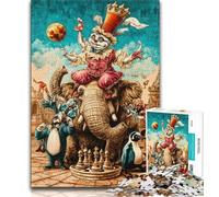 Puzzle di animali da circo per adulti e adolescenti, 1000 pezzi, aiuta il cervello a esercitare i giocattoli avvincenti per coltivare la pazienza e l'interazione genitore-figlio, 38x26cm