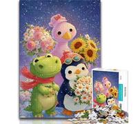 Puzzle di animali dei cartoni animati da 1000 pezzi per adolescenti, aiuta il cervello ad allenarsi Giocattoli avvincenti per coltivare la pazienza Ottimo regalo (75x50cm)