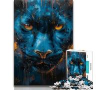 Puzzle di animali della pantera nera per adulti e adolescenti, 1000 pezzi, aiuta il cervello a esercitare i giocattoli avvincenti per coltivare la pazienza e l'interazione genitore-figlio, 50x75cm
