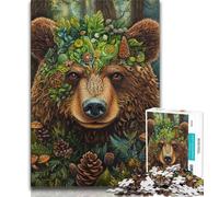 Puzzle di animali dell'orso bruno per adolescenti, puzzle da 1000 pezzi, aiuta il cervello a esercitare i giocattoli avvincenti per coltivare la pazienza, un'opera d'arte 38x26cm