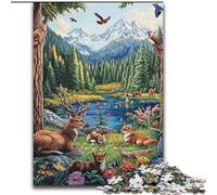 Puzzle di animali di montagna per adolescenti, 1000 pezzi, antistress, per trascorrere il tempo libero in casa e per interagire con i genitori (dimensioni 26x38cm)