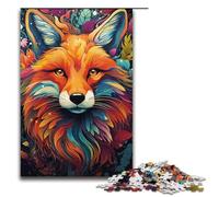 Puzzle di animali di volpe psichedelici colorati da 1000 pezzi per adulti giochi di puzzle in legno per famiglie 1000 pezzi (38x26 cm)