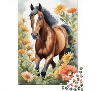 Puzzle di animali e cavalli, immagini personalizzabili, puzzle in cartone riciclato al 100% per bambini e adulti, regalo di Natale unico, 1000 pezzi (38x26 cm)