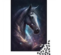 Puzzle di animali e cavalli nello spazio galattico, attività divertente per la casa, puzzle di cartone premium per adulti e adolescenti, regali di Halloween, 300 pezzi (40x28 cm)