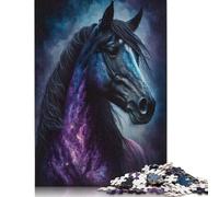 Puzzle di animali e cavalli nello spazio galattico, di alta qualità, in cartone riciclato al 100%, per bambini e adulti, regalo di Halloween, 1000 pezzi (75x50 cm).