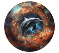 Puzzle di animali fantasy con delfini, 1000 pezzi per adulti, puzzle rotondo da 1000 pezzi, gioco per adulti, regalo per famiglie, gioco interattivo, sfida mentale (67,5x67,5cm)