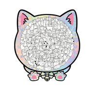 Puzzle Di Animali - Giocattolo Di Da 135 Pezzi,Rompicapo in Legno con Cornice a Forma di Gatto - Per Bambini, Ragazzi E Adulti, Attività Educativa E Decorazione Per La Casa