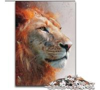 Puzzle di animali leone per adulti e adolescenti, per età 14 anni e oltre, gioco di Natale antistress, regalo per donne (26x38cm)