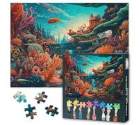 Puzzle di animali subacquei 1000 pezzi scena subacquea con coralli e pesci puzzle per adulti 1000 pezzi, puzzle impegnativo impossibile, 49,5 x 69,5 cm