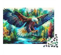 Puzzle di aquile a testa bianca 1000 pezzi Puzzle di torrente della foresta colorato gioco stimolante colorato stimolante per lo spirito cartone riciclato 100% decorazione murale70x50cm/1000 pezzi