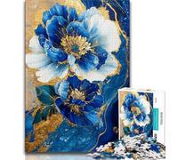 Puzzle di arte floreale viola e verde acqua per adolescenti, 1000 pezzi, aiuta il cervello ad allenarsi, giocattoli avvincenti per coltivare la pazienza, ottimo regalo (38x26cm)