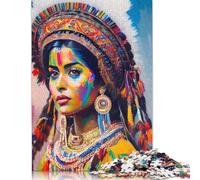 Puzzle di arte nativa americana, decorazione unica per la casa, puzzle in cartone riciclato al 100% per bambini e bambine, regali di Halloween, 1000 pezzi (75x50 cm)