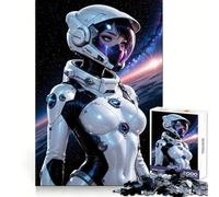 Puzzle di astronauta anime in tuta spaziale per ragazzi, 1000 pezzi, esercizio mentale, leggero svago, taglio preciso, regalo di Natale (38x52cm)