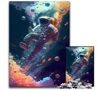Puzzle di astronauta nello spazio da 1000 pezzi per adulti, puzzle in legno per adolescenti e ragazzi, compleanno e festa 50x75CM/19,68x29,52 pollici