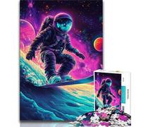 Puzzle di astronauti che fanno surf per adolescenti, aiutano il cervello a esercitare giocattoli avvincenti per coltivare la pazienza Un'opera d'arte 38x26cm