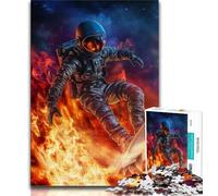 Puzzle di astronauti che fanno surf per adulti e adolescenti, difficili da completare ma divertenti e divertenti come regalo di compleanno, regali, decorazioni murali (75x50cm)