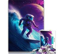 Puzzle di astronauti che fanno surf per adulti e adolescenti, puzzle con modelli da assemblare, attività divertenti da fare a casa, regalo di compleanno, regali da viaggio (50x75cm)