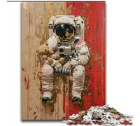 Puzzle di astronauti per adulti, antistress per ammazzare il tempo in casa con poster abbinato e foglio di quiz (50x75cm)