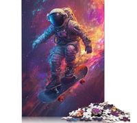 Puzzle di astronauti sugli skateboard per adulti e adolescenti, 1000 pezzi, puzzle di carta per adolescenti, regali, gioco rompicapo, 1000 pezzi (75x50 cm)