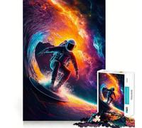 Puzzle di astronauti surfisti per ragazzi, 1000 pezzi, gioco stimolante, rilassante, taglio preciso, 38x26cm
