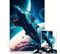 Puzzle di astronavi antiche da 1000 pezzi per adulti,esercizio mentale,taglio di precisione,bordi lisci,rilassante attività di gruppo al chiuso (50x75cm)