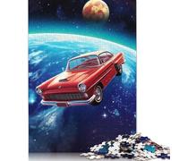 Puzzle di auto d'epoca nello spazio, giocattoli di decompressione, puzzle rettangolare di carta per bambini e adulti dai 12 anni in su, regali da 1000 pezzi (38x26 cm)