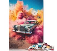 Puzzle di auto retrò, puzzle rettangolare di carta ad incastro preciso per bambini o bambine, regali di Natale 1000 pezzi (26x38 cm)
