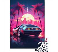 Puzzle di auto sportive al neon, puzzle rettangolare di carta ad incastro preciso per bambini adulti, 1000 pezzi (38x26 cm)