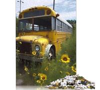 Puzzle di autobus scolastici vecchi 500 pezzi Puzzle in legno per adulti e adolescenti Gioco per famiglie Regali per la vigilia di Natale 500 pezzi (52x38 cm)