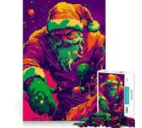 Puzzle di Babbo Natale arrabbiato per adulti,1000 pezzi,gioco di memoria,montaggio sicuro e stabile,gioco significativo per costruire connessioni (50x75cm)
