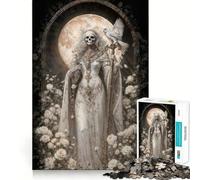 Puzzle di Babbo Natale bianco con gufo e rose,1000 pezzi,divertente da giocare,senza sbavature,con tagli precisi,portatile,ideale per i viaggi (38x26cm)